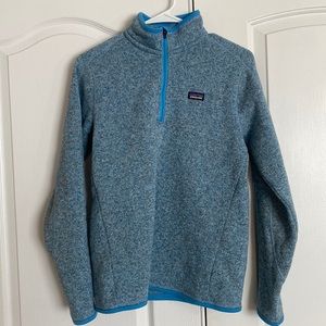 Patagonia better sweater 1/4 zip worn blue size medium
